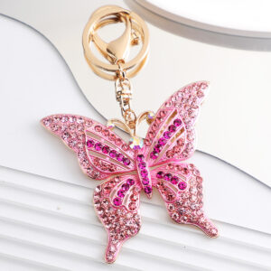 O1CN01n2CiRb1RbaixfLznU_2218393752130-0-cib Wholesale Colorful diamond studded butterfly metal keychain