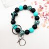 Wholesale Cross Silicone Leopard Beaded Wrist Keychain Bag Austrian Pendant