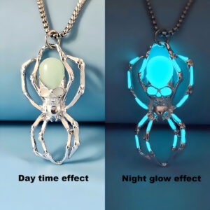 Wholesale Spider Skull Halloween Night Light Necklace