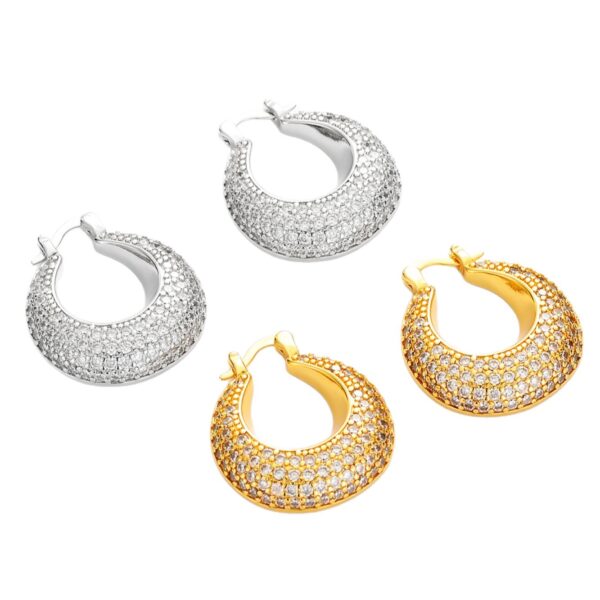 Wholesale Micro-paved zircon earrings, full diamond design, elegant and vintage.