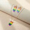 Wholesale Rainbow Love Element Necklace