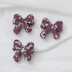 White / Colored soft clay full diamond bow height * width 28 * 29mm