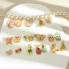 Wholesale diy lily of the valley flower pendant butterfly beaded cartoon alloy bracelet necklace clothing aessories jewelry fresh magpie