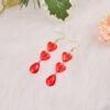 Wholesale Bow Peach Red Heart Earrings