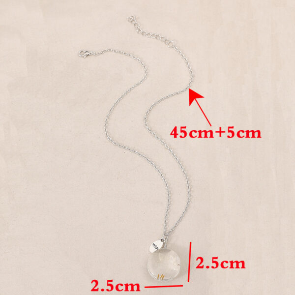 Wholesale Alloy Inlaid Artificial Gem Three Dandelion Pendant Necklace