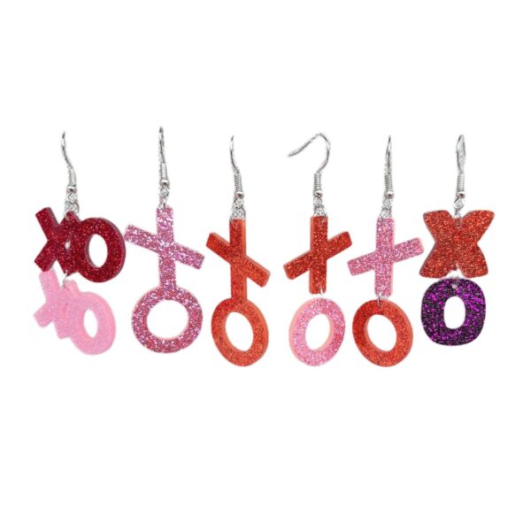 Wholesale Hollow Lips XOXO English Letter Valentine's Day Acrylic Earrings