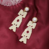 Wholesale Mother's Day Creative Letter Diamond Pearl Earrings Luxury Earrings