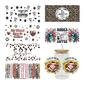 Wholesale UV Transfer Paste Glass Crystal Label Crystal Paste Cross-border Special Paste for 16oz Glass Cup 23cmX11cm