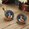 Wholesale Vintage Fox Cat Chicken Time Stone Cute Animal Earrings