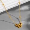 Wholesale Titanium Steel Bow Clavicle Chain Simple choker necklace