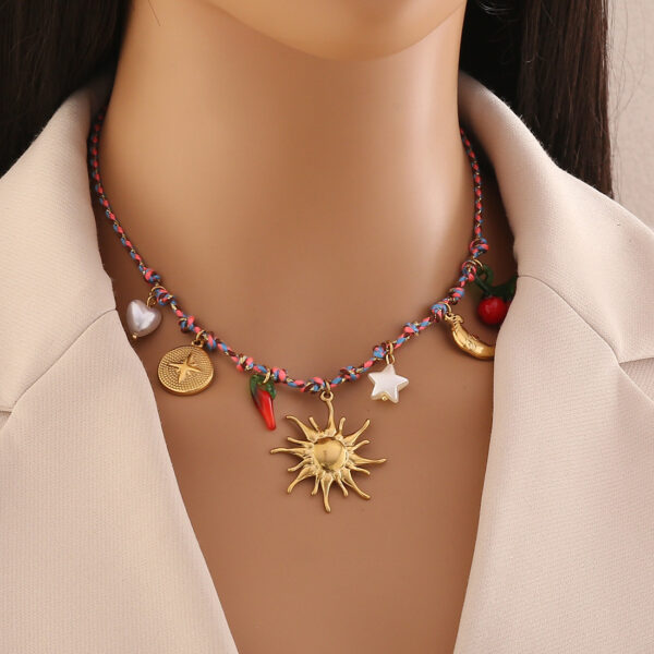 Wholesale Bohemian Braided Starfish Conch Beach Necklace