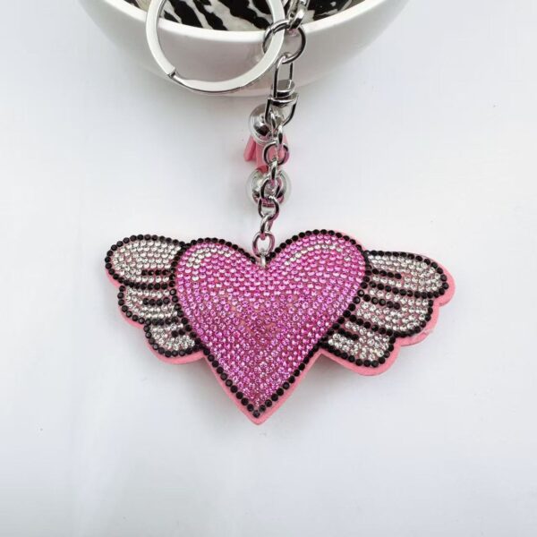 Wholesale Creative Diamond-Encrusted Heart Keychain