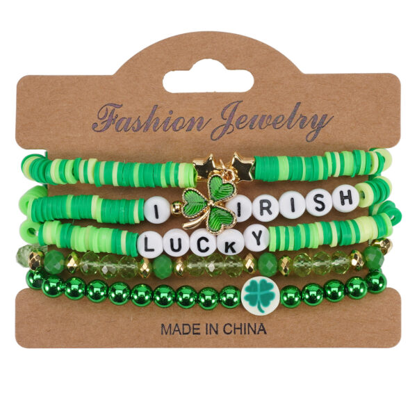 O1CN01nFNcW828yW25YP5ve_1850018001-0-cib Wholesale St. Patrick's Day Green Lucky Clover Soft Ceramic Bracelet Set