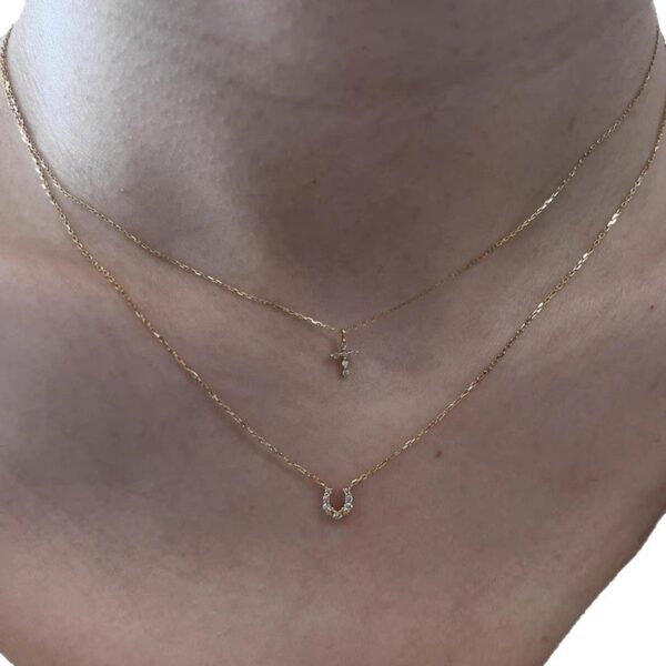 Wholesale Layered Light Luxury Fine Mini Cross Pendant Necklace