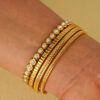 Wholesale minimalist micro-inlaid zircon stacking versatile stainless steel bracelet