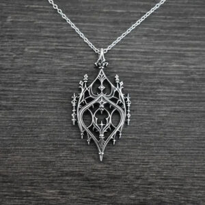 Wholesale Gothic hollowed out castle necklace