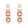 Wholesale European and American Fashion Oil Dripping Xoxo English Letter Pendant Earrings Texture Valentine's Day Letter Earrings Cross-Border Earrings for Women