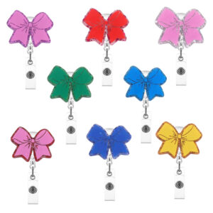 Wholesale New cross-border acrylic badge scroll for nurses and doctors, glittery fun ID badges, retractable badges, easy-pull buckles