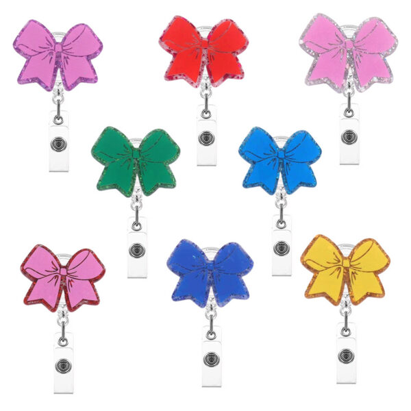 Wholesale acrylic badge scroll for nurses and doctors, glittery fun ID badges, retractable badges, easy-pull buckles