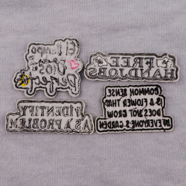 Wholesale 5pcs Simple Love English Black and White Quotations Embroidery Cloth Sticker Patch