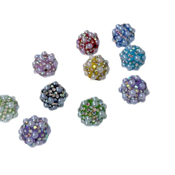 Wholesale Colored diamond studded beads, pearl clay, straight hole beads