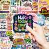 Wholesale 50pcs Colorful Inspirational English Waterproof Vinyl Stickers