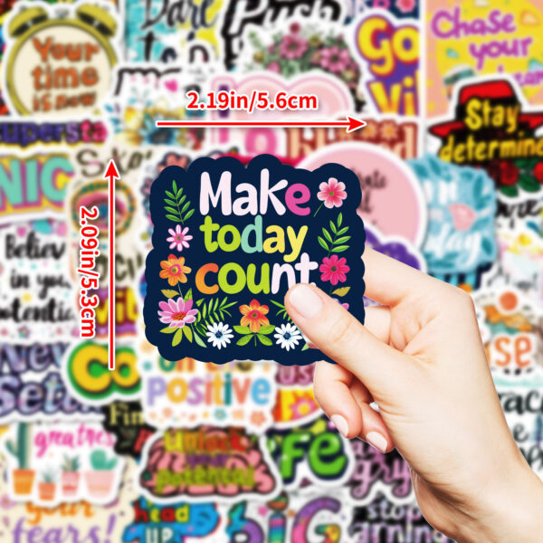 Wholesale 50pcs Colorful Inspirational English Waterproof Vinyl Stickers