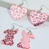 Wholesale Easter Cute Rabbit Peach Heart Acrylic Earrings