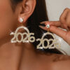 Wholesale 2026 Rhinestone Digital Earrings