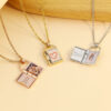 Wholesale DIY engraved color printing can open photo frame necklace