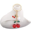 Wholesale pearl red transparent cherry keychain pendant