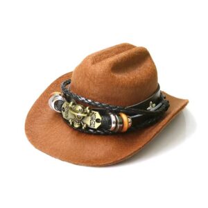 Brown cowboy hat skull / L code