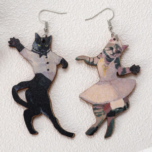 Wholesale Halloween Animal Western Wind Wooden Earrings