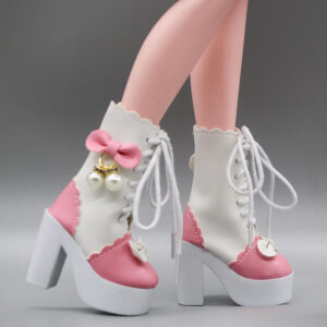 Pink pearl pendant high heels 131702