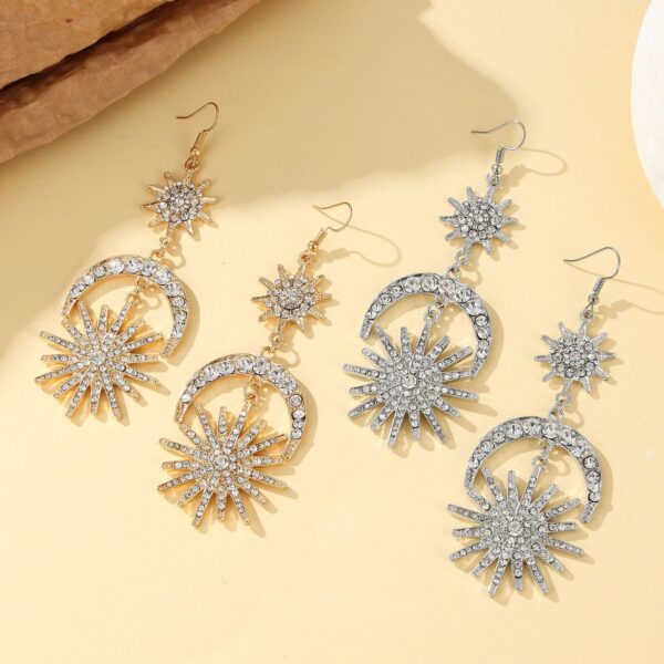 O1CN01nT5IfX23mzvUFUTCp_2213657267299-0-cib Wholesale Goddess Earrings with Diamonds, Sun, Eight-Pointed Star, Moon, Romantic Earrings