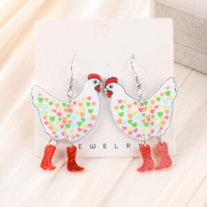 Love chicken earrings