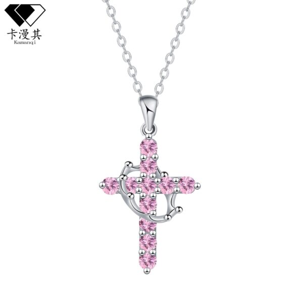Wholesale Crown Cross Necklace Multi-Color Jewelry