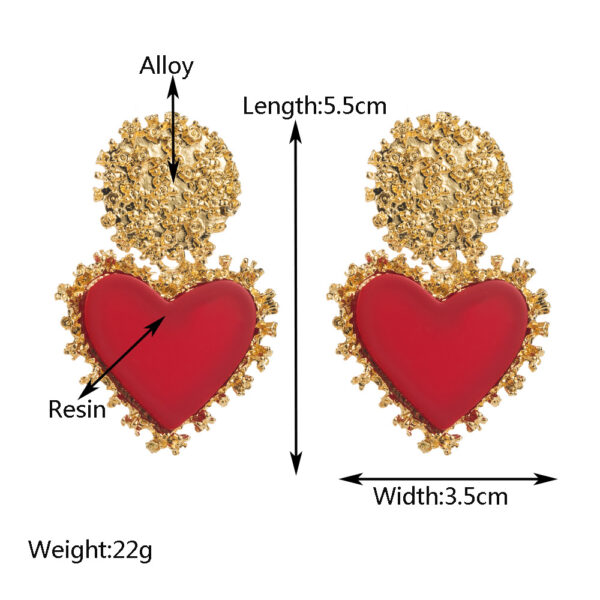 O1CN01nVO15X2LDsYPO2gOB_2206398079659-0-cib Wholesale Vintage resin heart-shaped pendant earrings