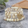 Wholesale Bohemian style crystal peach heart multi-layered bracelet