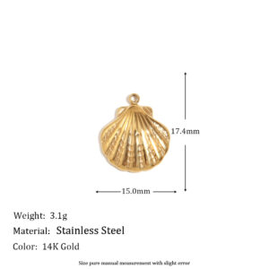 Large scallop pendant-gold