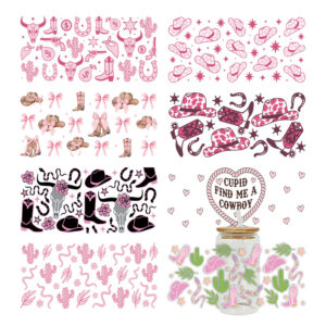 Wholesale Western Cowboy 16oz Cup UV DTF Wraps