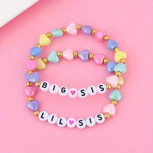Big sistertwo-piece set heart-shaped beads