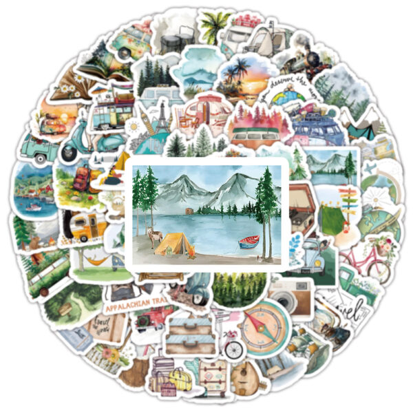 Wholesale 100 Cute Outdoor Travel Doodle Waterproof Vinyl Stickers