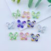 Wholesale 10pcs Hand drawn candy butterfly straight hole acrylic beads