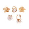 Wholesale Flower Alloy Irregular Pearl Ring