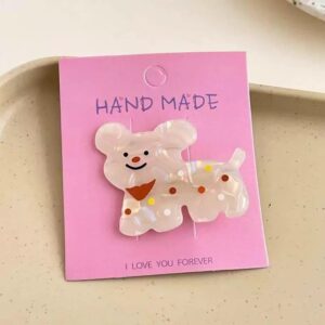 White polka dot puppy