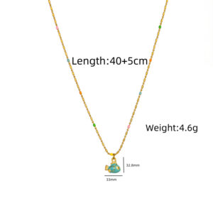 Blue fat fish necklace