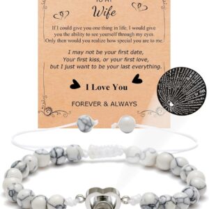 White pine braided rope projection stone bracelet