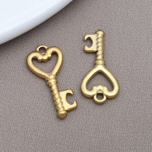T2373-gold stainless steel key-10x22x2mm hole diameter 1.7mm-0.98g