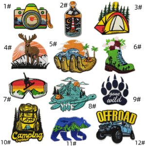 Travel style cloth stickers 12 pieces